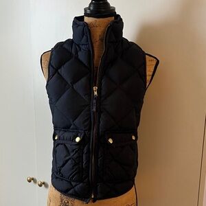 J. Crew Black Quilted Vest